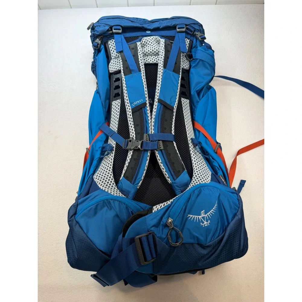Osprey Atmos AG LT 50 Men's Backpacking Pack Scoria Blue L/XL New $300 Retail
